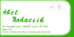 abel mohacsik business card